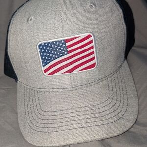 Gray American Flag Baseball Cap